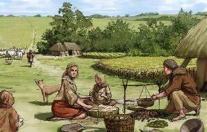 Artist's impression of Iron Age life on the site of the Blandford's new Waste Transfer Centre