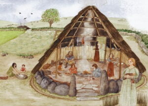 Artist's impression of a domestic dwelling in the first millenium BCE