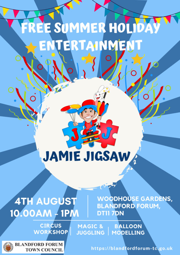 Free summer holiday entertainment. Circus workshop, Magic and juggling, balloon modelling