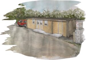 Drawing of proposed new buildings